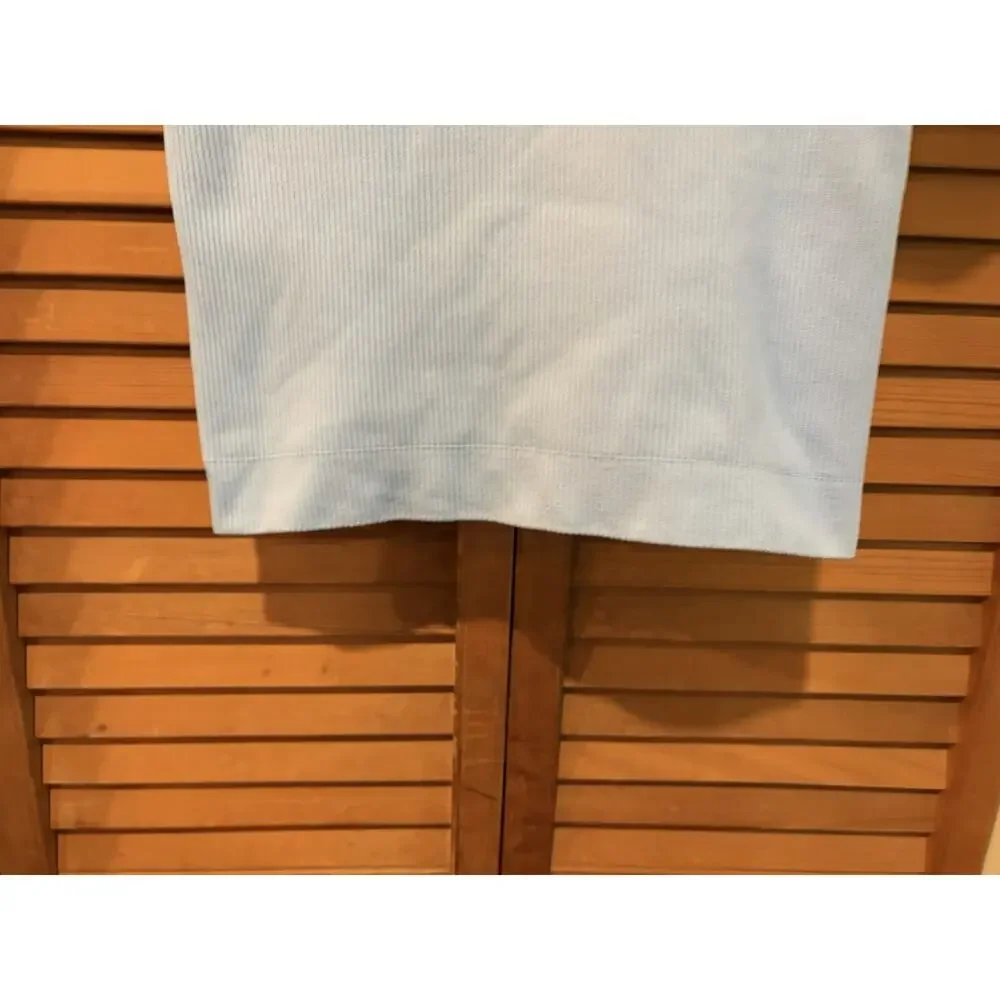 Athleta Girl Rise Above Ribbed Cropped T-Shirt Periwinkle Size Large (12) EUC!